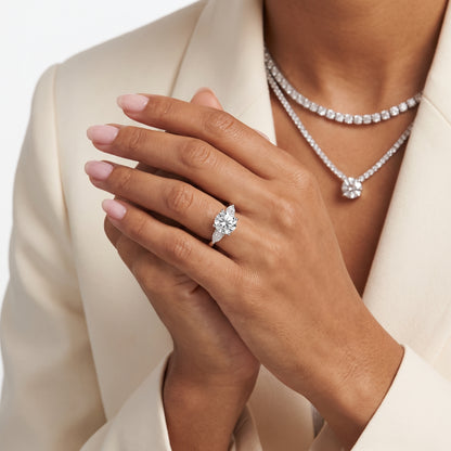 Faye Three-Stone Trellis Round Diamond Ring in Platinum - model.jpg