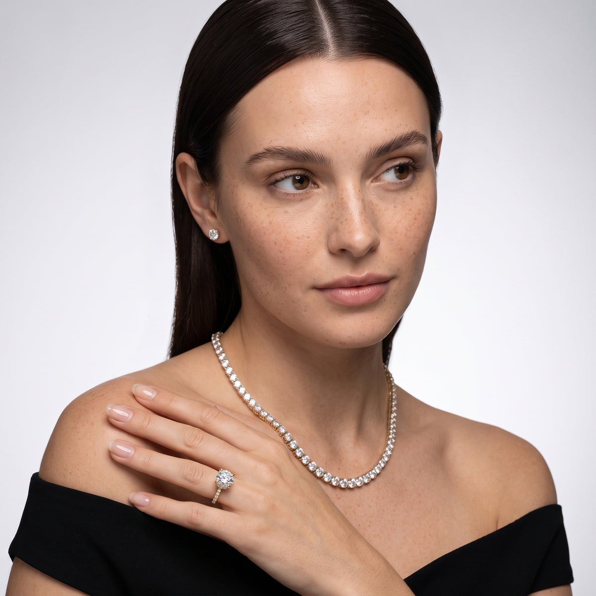 Orla Hidden Halo Pavé Round Diamond Engagement Ring in White Gold - model.jpg