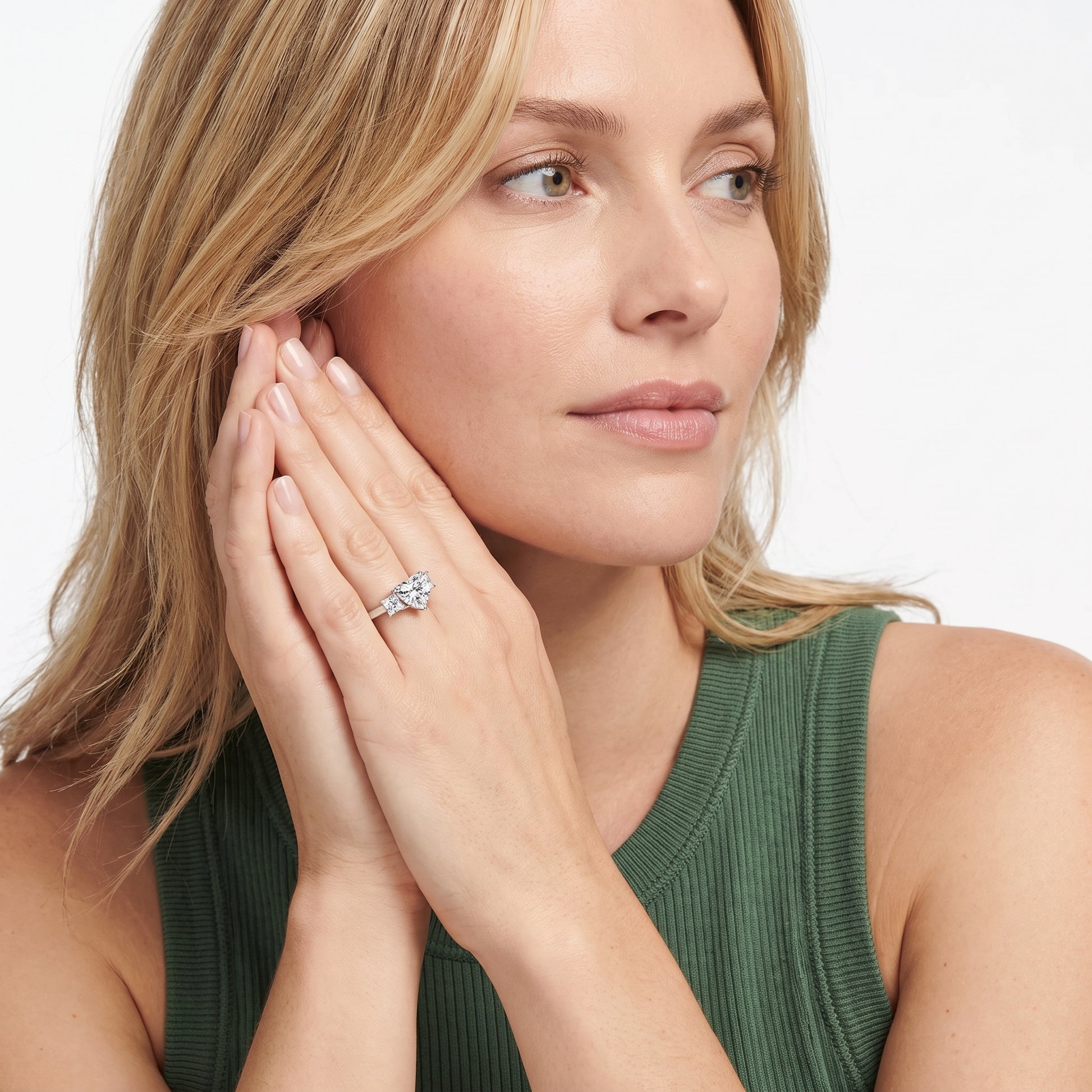 Sienna Three-Stone Heart Diamond Ring in Silver - model.jpg