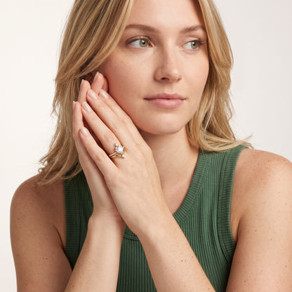 Angelina Split Shank Cluster Princess Diamond Engagement Ring in Platinum - model.jpg