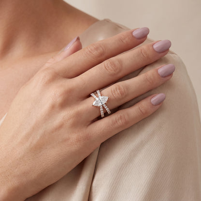 Lior Criss Cross Pavé Marquise Diamond Engagement Ring in Rose Gold - model.jpg