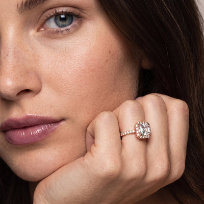 Sophie Halo Pavé Asscher Diamond Ring in Rose Gold - model.jpg