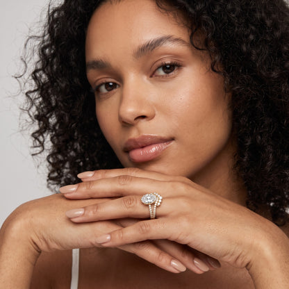 Annette Split Shank Pavé Oval Diamond Engagement Ring in Platinum - model.jpg