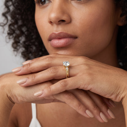 Etta Vintage Milgrain Cushion Diamond Engagement Ring in Silver - model.jpg