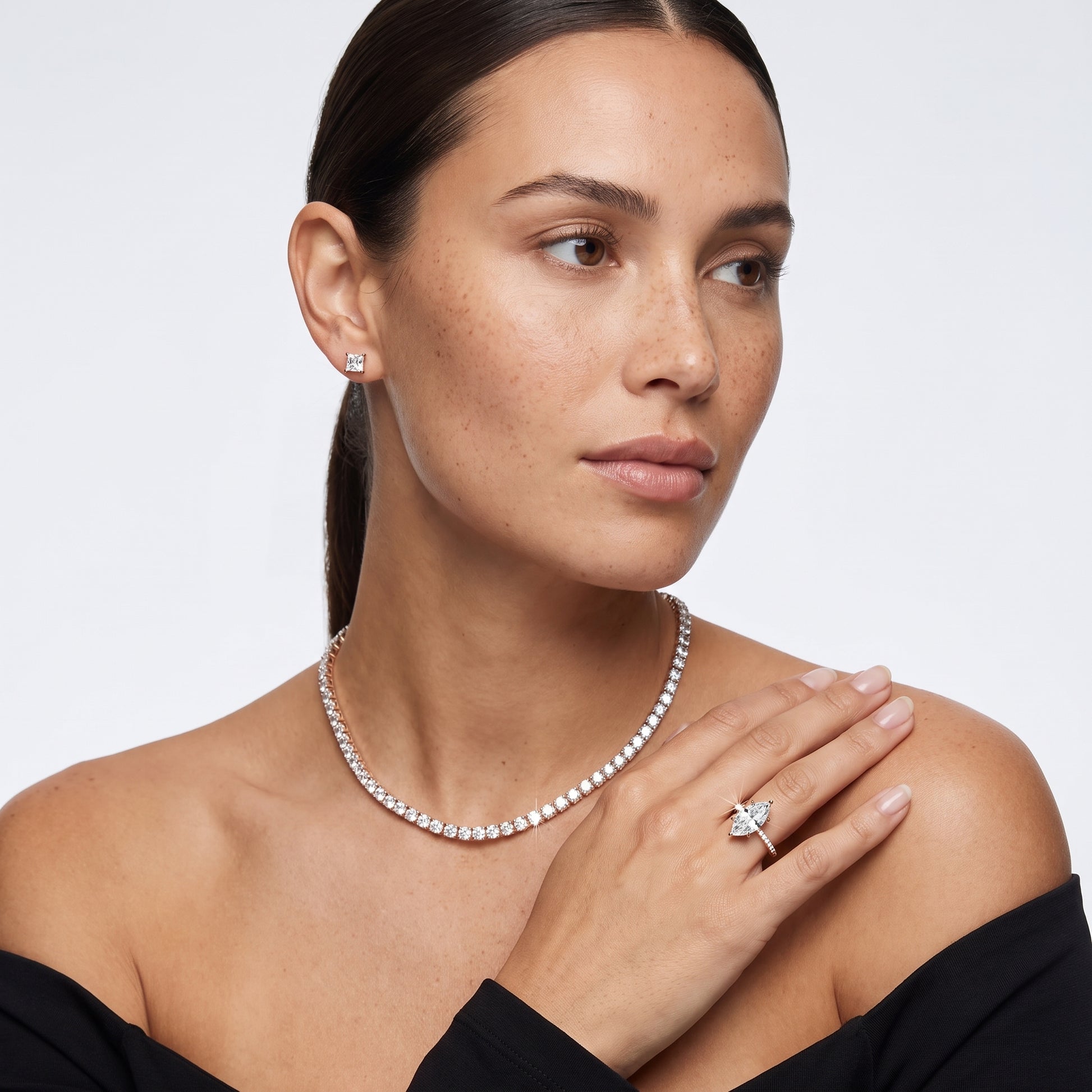 Rosie Solitaire Basket Marquise Diamond Engagement Ring in Rose Gold - model.jpg