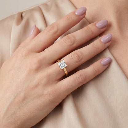 Delia Solitaire Princess Diamond Engagement Ring in Yellow Gold - model.jpg
