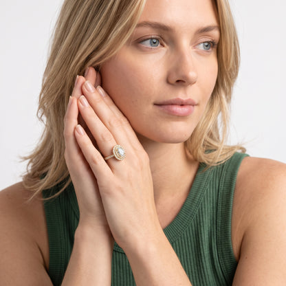 Ashby Double Halo Pavé Oval Diamond Engagement Ring in Platinum - model.jpg