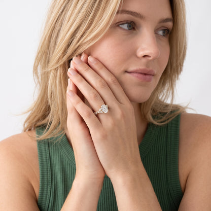 Mesa Vine Cluster Oval Diamond Engagement Ring in Silver - model.jpg