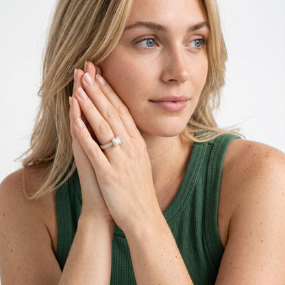 Thalia Micropavé Princess Diamond Engagement Ring in White Gold - model.jpg