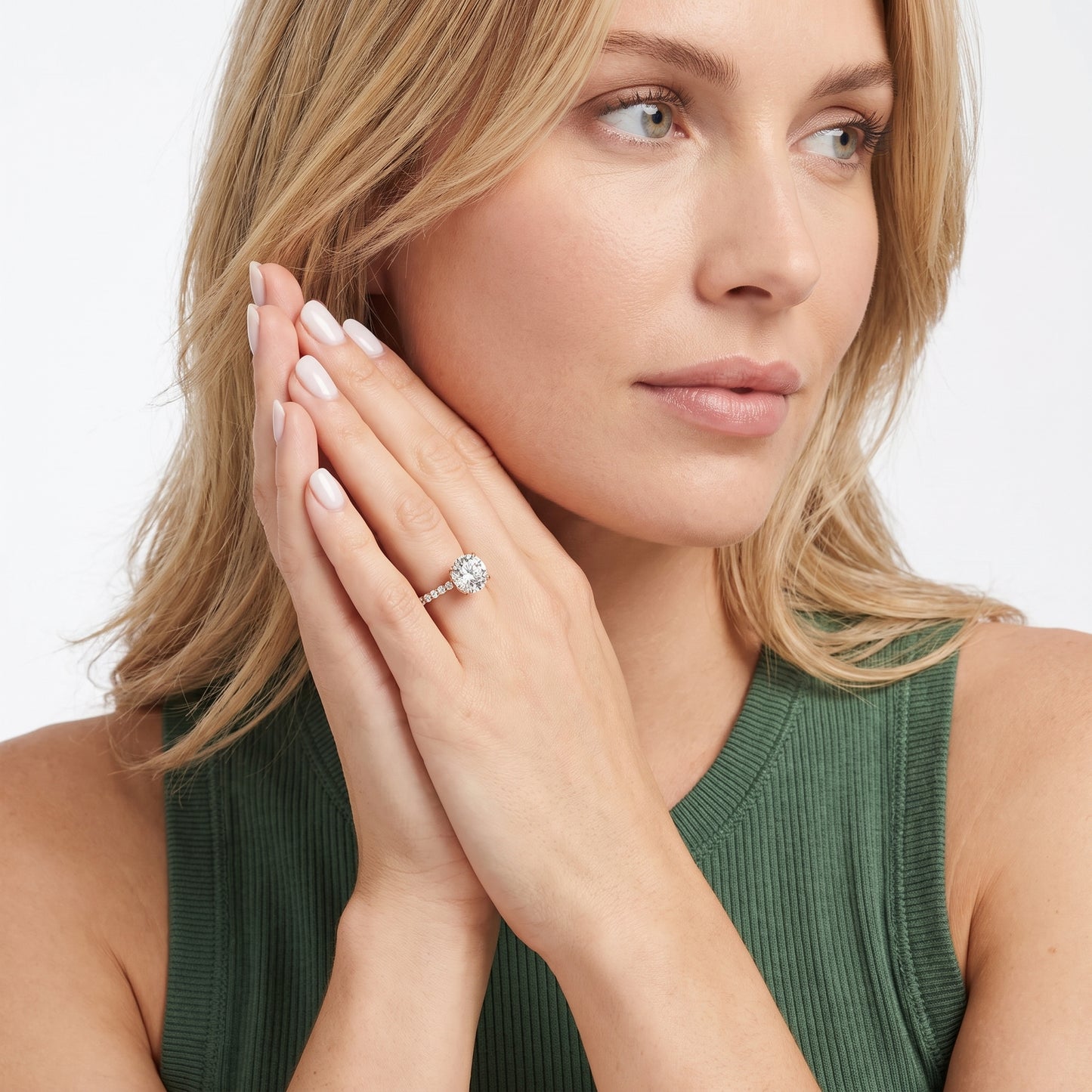 Gia Hidden Halo Pavé Round Diamond Ring in Rose Gold - model.jpg