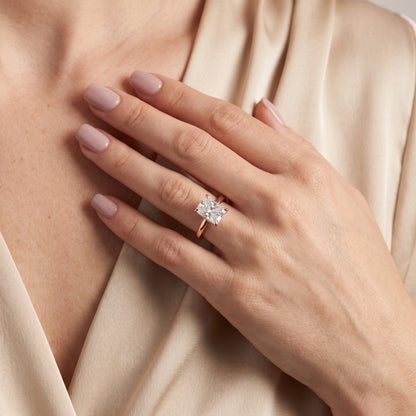 Mena Hidden Halo Radiant Diamond Engagement Ring in Rose Gold - model.jpg