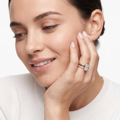 Ayla Bezel Bypass Oval Diamond Ring in Rose Gold - model.jpg