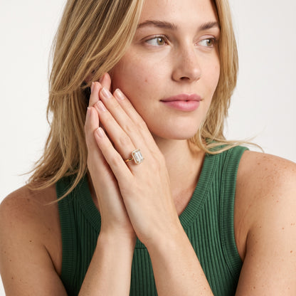 Destin Halo Micropavé Emerald Diamond Engagement Ring in Platinum - model.jpg