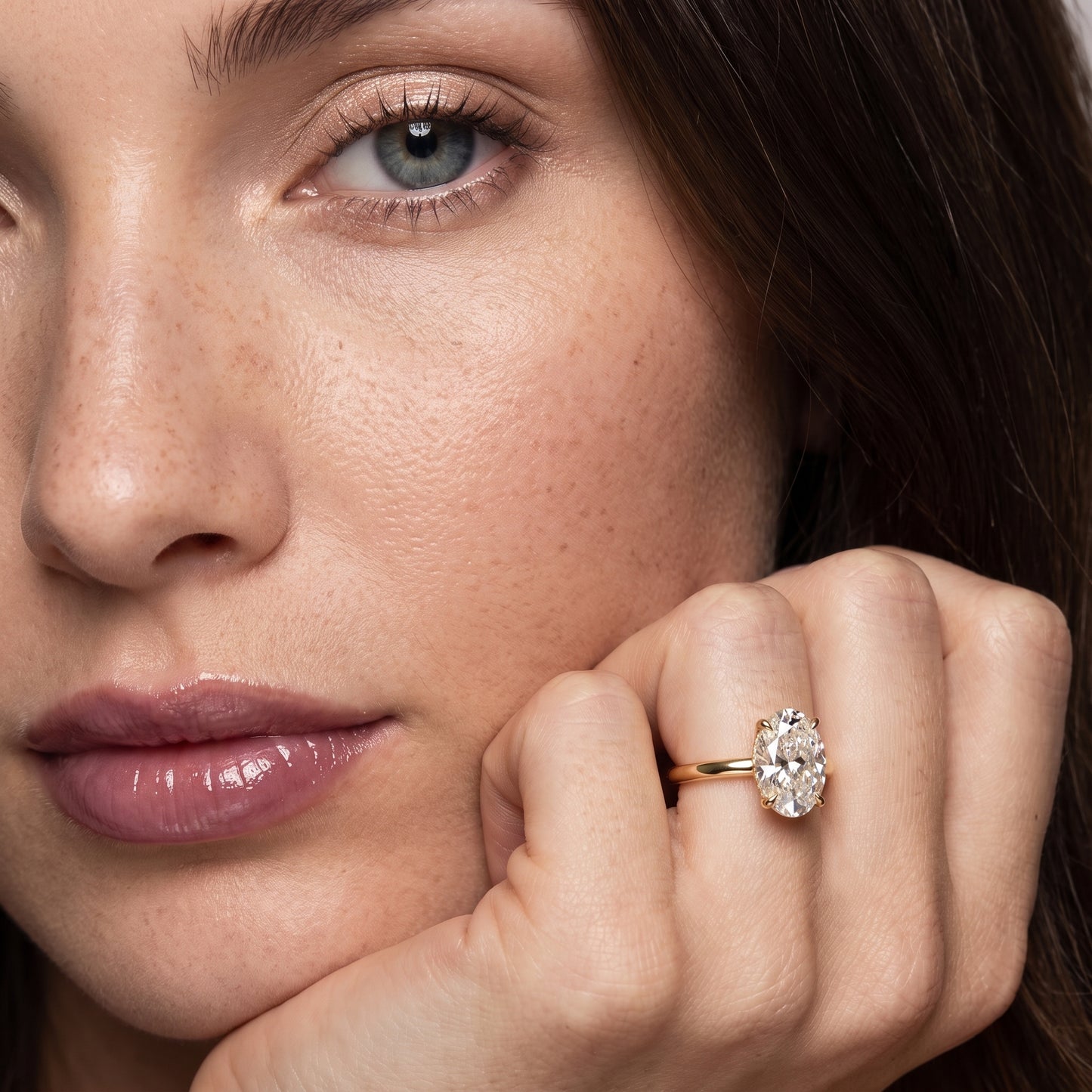 Amaya Hidden Halo Oval Diamond Ring in Yellow Gold - model.jpg