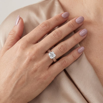 Talia Solitaire Twist Asscher Diamond Engagement Ring in Platinum - model.jpg