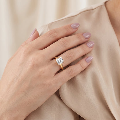 Lara Hidden Halo Radiant Diamond Engagement Ring in Yellow Gold - model.jpg
