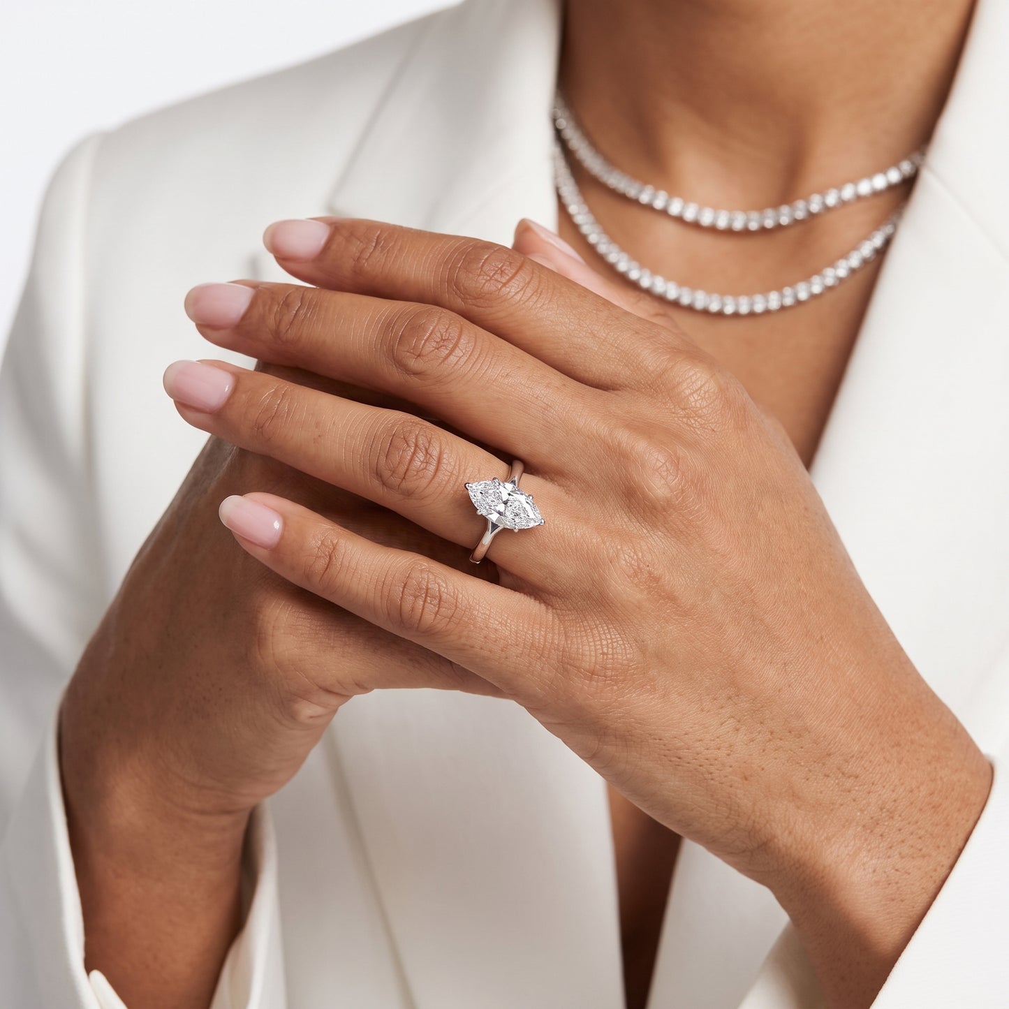 Anais Trellis Solitaire Marquise Diamond Engagement Ring in White Gold - model.jpg
