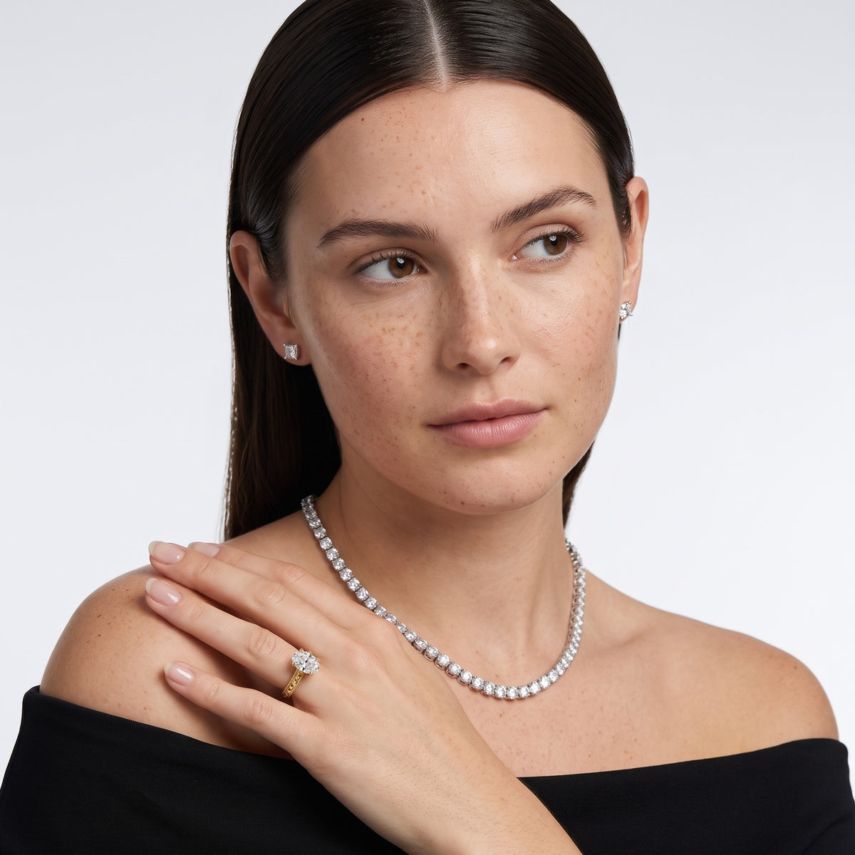 Lacey Rope Solitaire Oval Diamond Engagement Ring in White Gold - model.jpg
