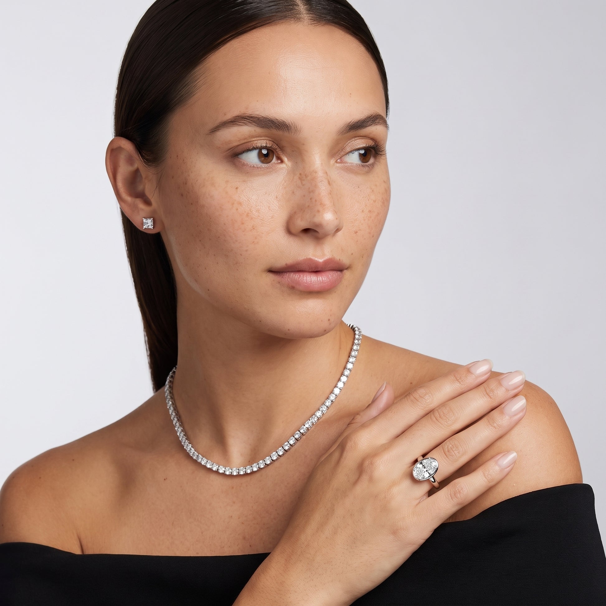 Alina Bezel Solitaire Oval Diamond Ring in White Gold - model.jpg