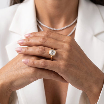 Alina Bezel Solitaire Asscher Diamond Ring in Yellow Gold - model.jpg