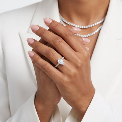 Ione Solitaire Pavé Pear Diamond Engagement Ring in Platinum - model.jpg