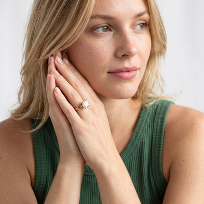 Tamsin Solitaire Knife Edge Asscher Diamond Engagement Ring in Yellow Gold - model.jpg