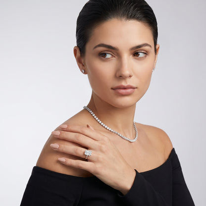 Amaya Hidden Halo Emerald Diamond Ring in Platinum - model.jpg