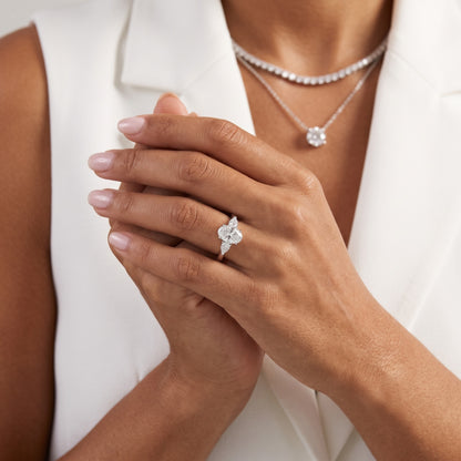 Grace Three Stone Oval Diamond Engagement Ring in Platinum - model.jpg