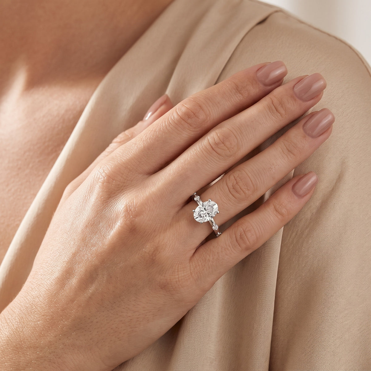 Elena Radiance Oval Diamond Engagement Ring in White Gold - model.jpg