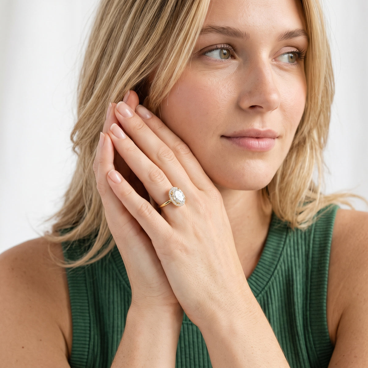 Destin Halo Micropavé Oval Diamond Engagement Ring in White Gold - model.jpg