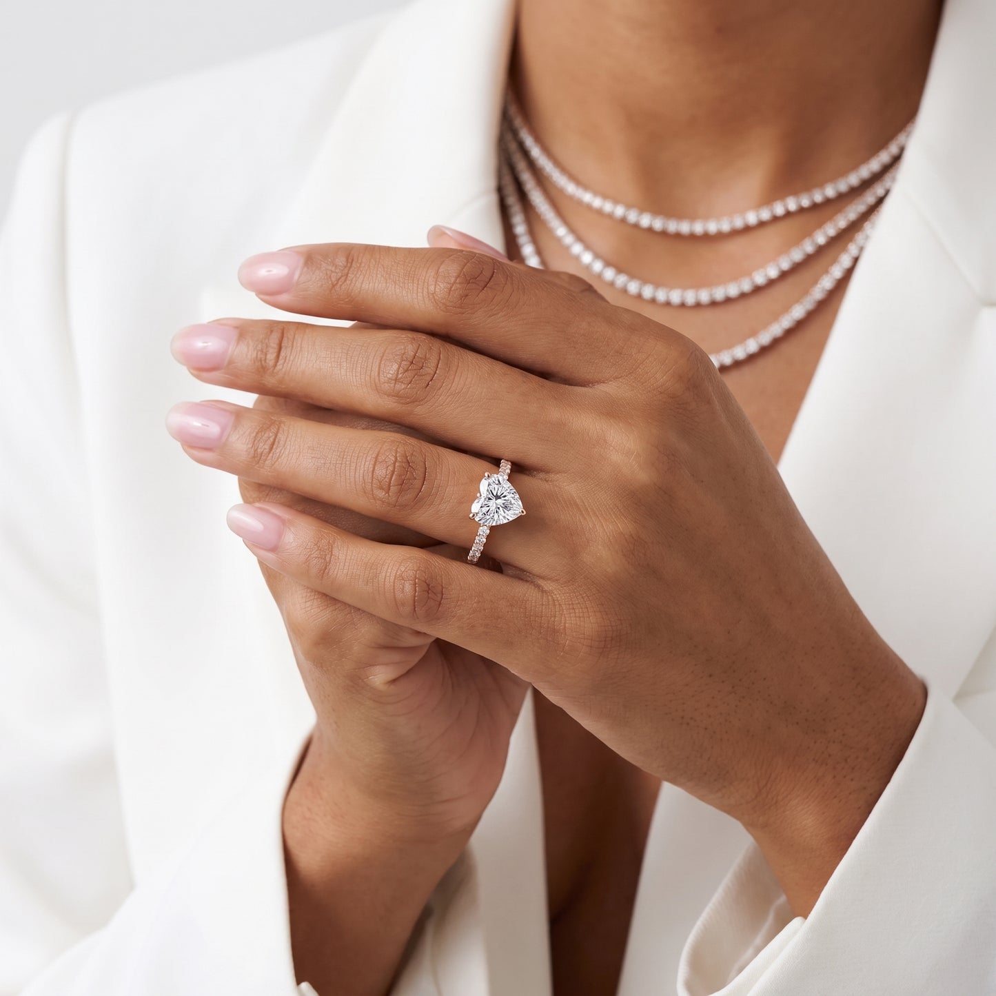 Thea Hidden Halo Pavé Heart Diamond Engagement Ring in Rose Gold - model.jpg