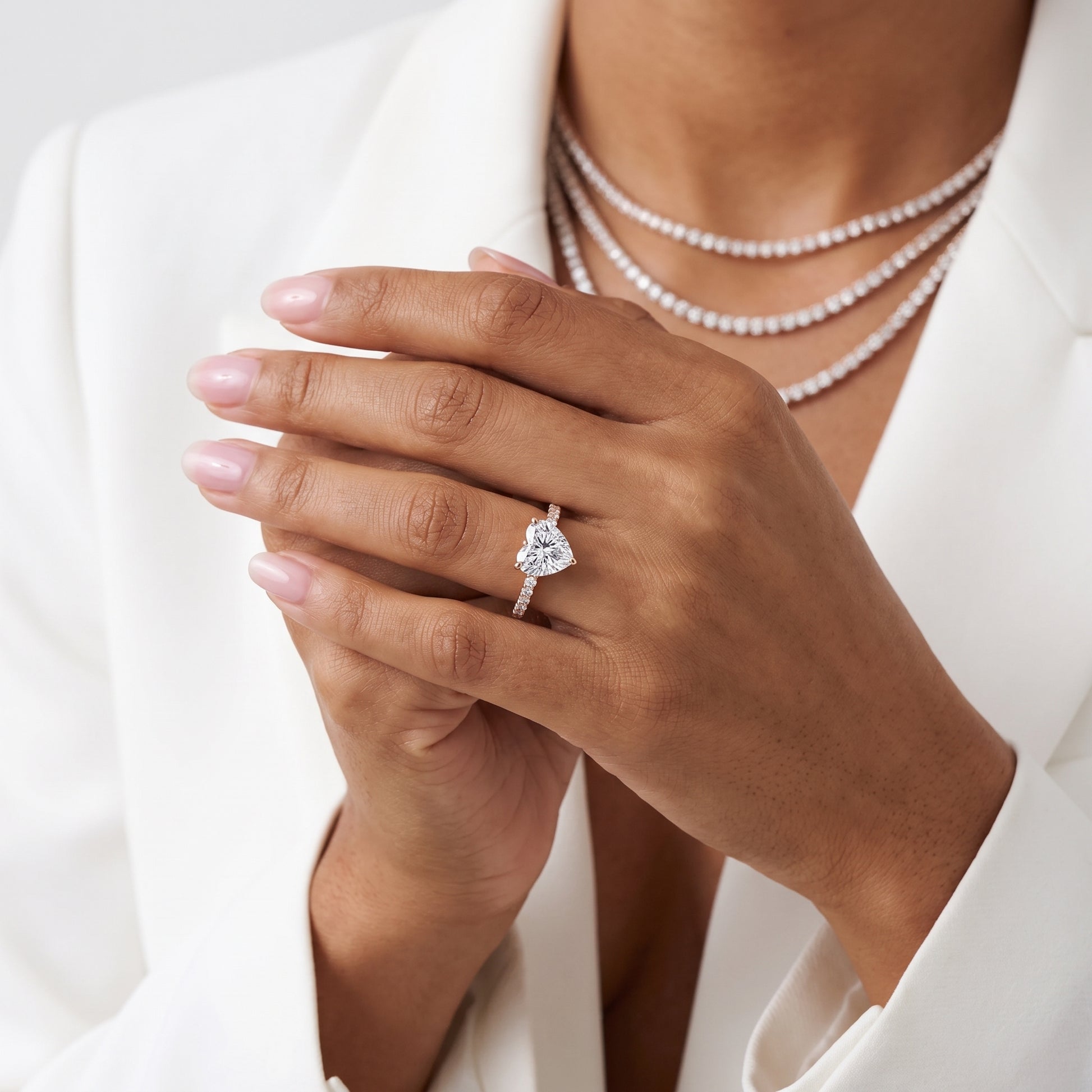 Thea Hidden Halo Pavé Heart Diamond Engagement Ring in Rose Gold - model.jpg