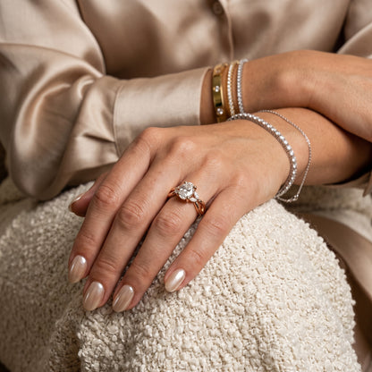 Luna Glow Twisted Oval Diamond Engagement Ring in Rose Gold - model.jpg