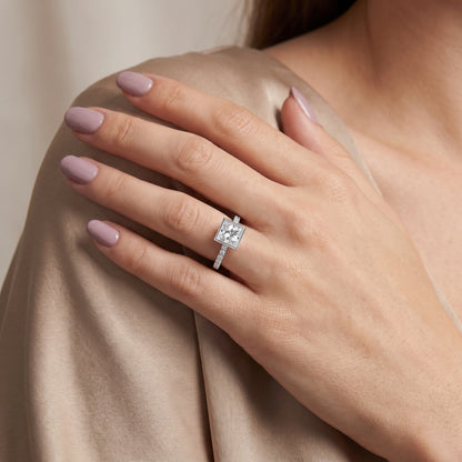 Cora Bezel Pavé Princess Diamond Ring in Platinum - model.jpg