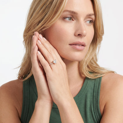 Maya Hidden Halo Pavé Heart Diamond Engagement Ring in Rose Gold - model.jpg