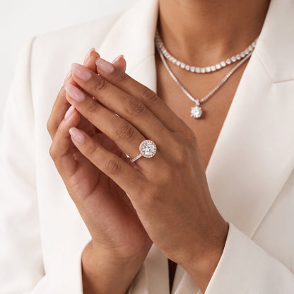 Sophie Halo Pavé Round Diamond Ring in Rose Gold - model.jpg
