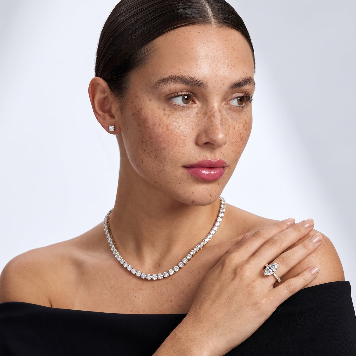 Ojai East-West Baguette Marquise Diamond Engagement Ring in White Gold - model.jpg