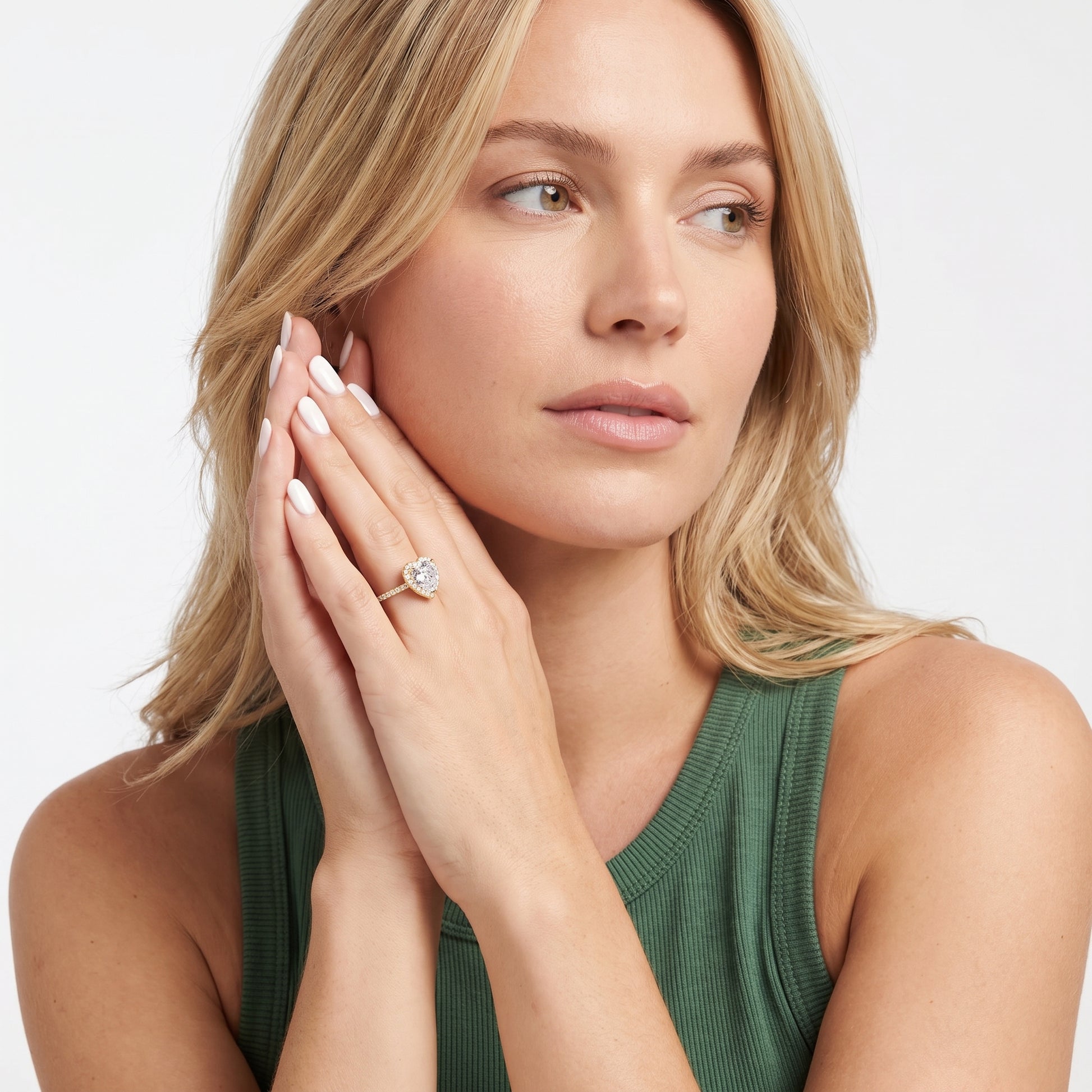 Amara Halo Claw Prong Heart Diamond Ring in Yellow Gold - model.jpg