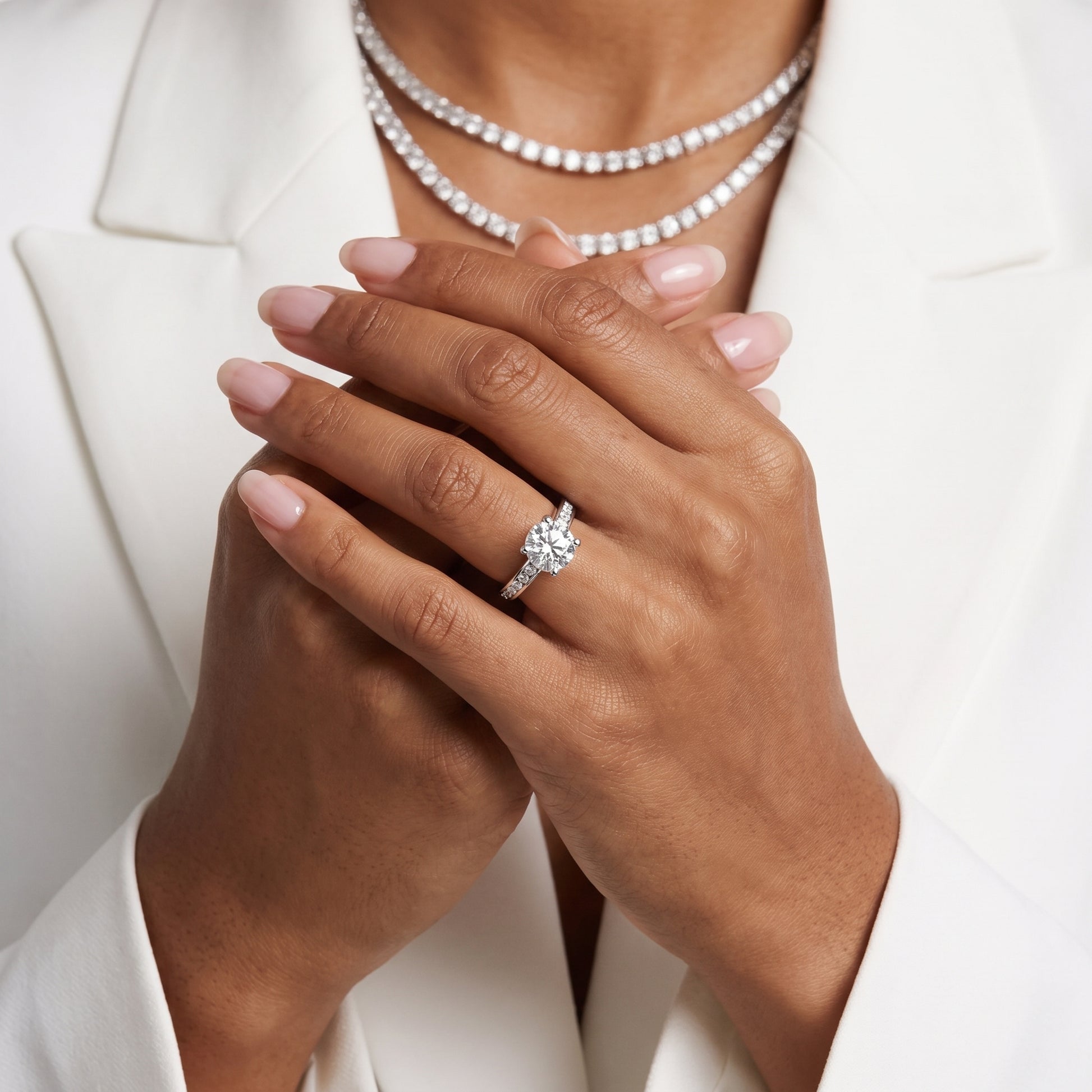 Tessa Solitaire Channel Set Round Diamond Engagement Ring in White Gold - model.jpg