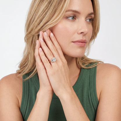 Zoe Three-Stone Radiant Diamond Ring in Rose Gold - model.jpg