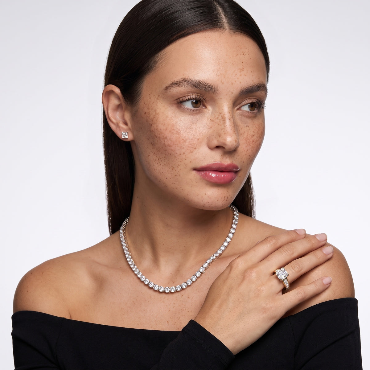 Sonoma Wide Band Channel Set Asscher Diamond Engagement Ring in Yellow Gold - model.jpg