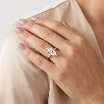 Lucia Solitaire Six-Prong Marquise Diamond Engagement Ring in Yellow Gold - model.jpg