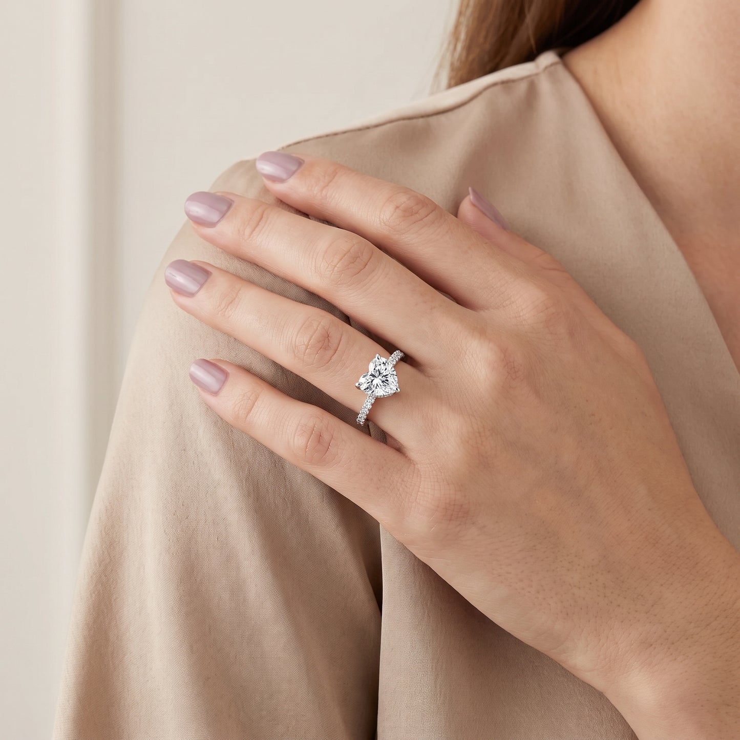 Maya Hidden Halo Pavé Heart Diamond Engagement Ring in White Gold - model.jpg