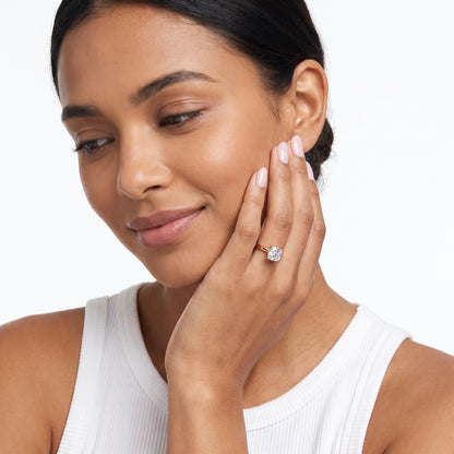 Wren Solitaire Cushion Diamond Ring in Rose Gold - model.jpg
