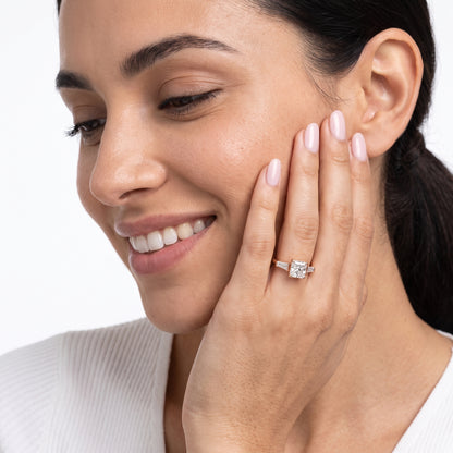 Layla Tapered Baguette Radiant Diamond Ring in Rose Gold - model.jpg