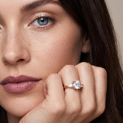 Mirabel Three-Stone Cushion Diamond Engagement Ring in Rose Gold - model.jpg
