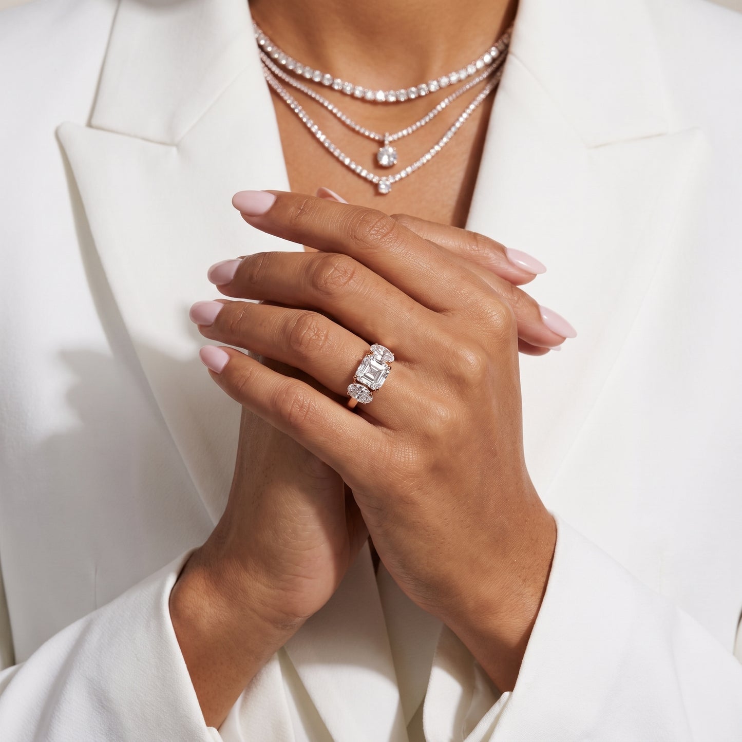 Lila Three-Stone Asscher Diamond Ring in Rose Gold - model.jpg