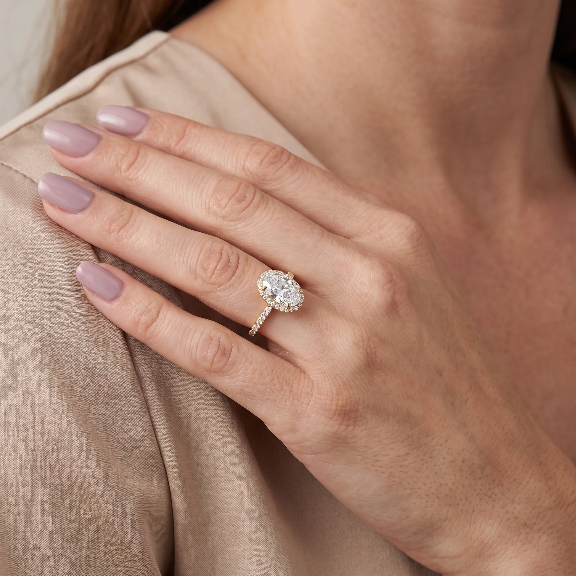 Willa Halo Micropavé Oval Diamond Engagement Ring in Yellow Gold - model.jpg