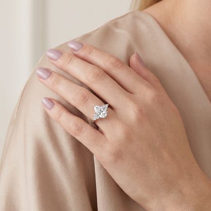 Anya Sidestone Cluster Pear Diamond Ring in White Gold - model.jpg