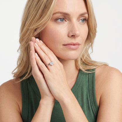 Nella Petite Solitaire Heart Diamond Engagement Ring in White Gold - model.jpg